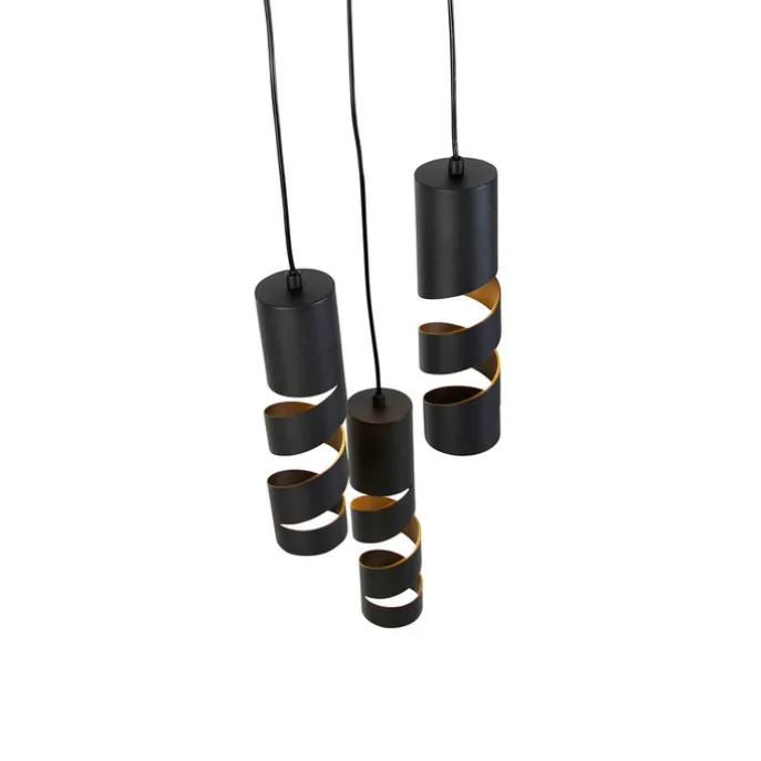 Moderne hanglamp zwart 3-lichts - Stream