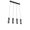 Moderne hanglamp zwart 4-lichts - Stream