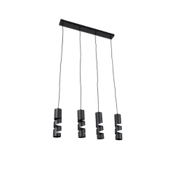 Moderne hanglamp zwart 4-lichts - Stream