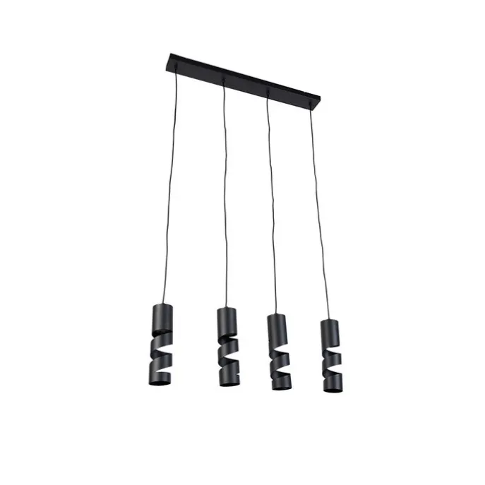 Moderne hanglamp zwart 4-lichts - Stream