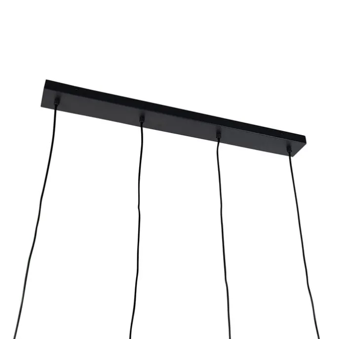 Moderne hanglamp zwart 4-lichts - Stream