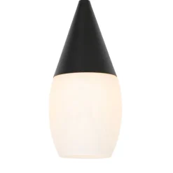 Moderne hanglamp zwart met opaal glas 3-lichts - Drop