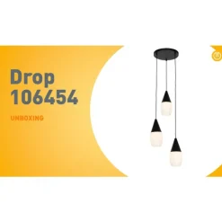 Moderne hanglamp zwart met opaal glas 3-lichts - Drop