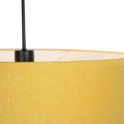Moderne hanglamp zwart met kap 50 cm geel - Combi 1
