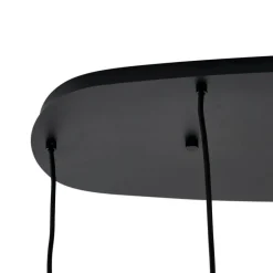 Moderne hanglamp zwart met amber glas 5-lichts - Sheena