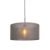 Moderne hanglamp zwart met grijze kap 50 cm - Combi 1