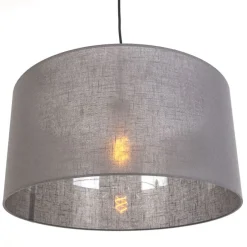 Moderne hanglamp zwart met grijze kap 50 cm - Combi 1