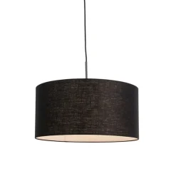 Moderne hanglamp zwart met zwarte kap 50 cm - Combi 1