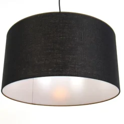 Moderne hanglamp zwart met zwarte kap 50 cm - Combi 1