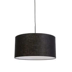 Moderne hanglamp zwart met zwarte kap 50 cm - Combi 1