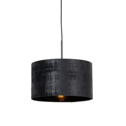 Moderne hanglamp zwart met kap zwart 35 cm - Combi