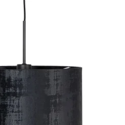 Moderne hanglamp zwart met kap zwart 35 cm - Combi
