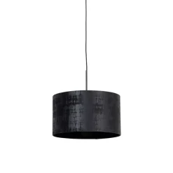 Moderne hanglamp zwart met kap zwart 35 cm - Combi