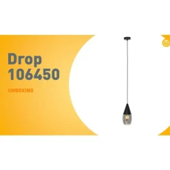 Moderne hanglamp zwart met smoke glas - Drop