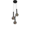 Moderne hanglamp zwart met smoke glas 3-lichts - Clayton