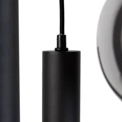 Moderne hanglamp zwart met smoke glas 3-lichts - Clayton