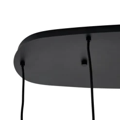 Moderne hanglamp zwart met smoke glas 5-lichts - Sheena