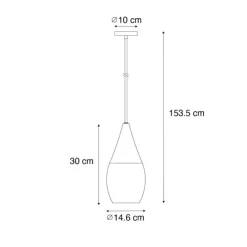 Moderne hanglamp zwart met opaal glas - Drop
