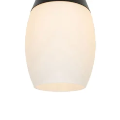 Moderne hanglamp zwart met opaal glas - Drop