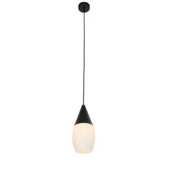Moderne hanglamp zwart met opaal glas - Drop