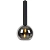 Moderne hanglamp zwart met smoke glas - Clayton