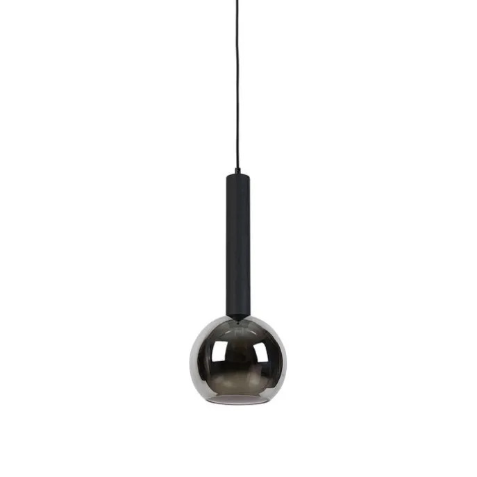 Moderne hanglamp zwart met smoke glas - Clayton