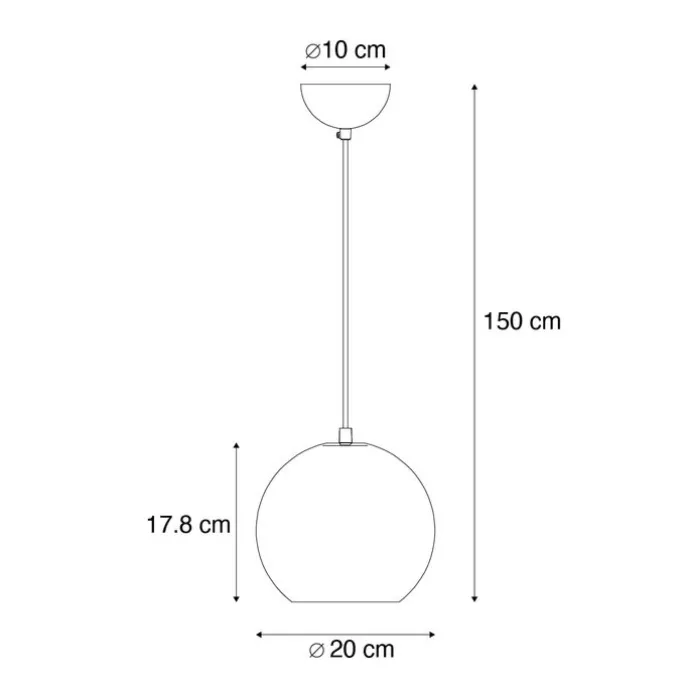 Moderne hanglamp zwart met smoke glas - Clayton