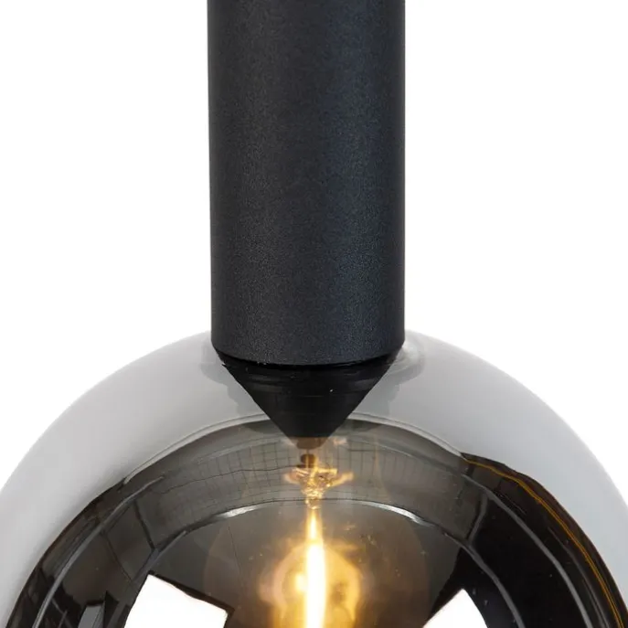 Moderne hanglamp zwart met smoke glas - Clayton