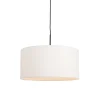 Moderne hanglamp zwart met witte kap 50 cm - Combi 1