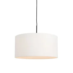 Moderne hanglamp zwart met witte kap 50 cm - Combi 1