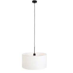 Moderne hanglamp zwart met witte kap 50 cm - Combi 1