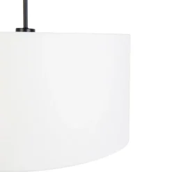 Moderne hanglamp zwart met witte kap 50 cm - Combi 1