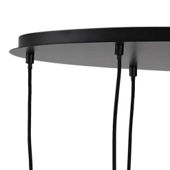 Moderne hanglamp zwart met smoke glas 9-lichts - Jia