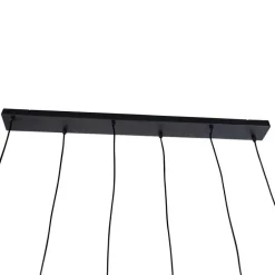 Moderne hanglamp zwart met taupe en beige 6-lichts - Stream