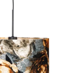 Moderne hanglamp zwart met kap bloemen 35 cm - Combi