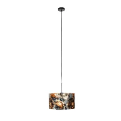 Moderne hanglamp zwart met kap bloemen 35 cm - Combi