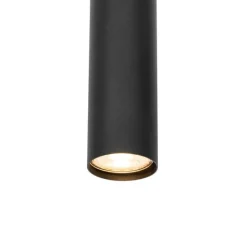 Moderne hanglamp zwart met hout 5-lichts - Jeana