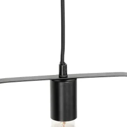 Moderne hanglamp zwart met glas rechthoekig - Roslini