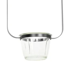 Moderne hanglamp zwart met glas rechthoekig - Roslini