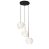 Moderne hanglamp zwart met wit 3-lichts - Cloth