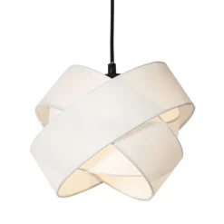 Moderne hanglamp zwart met wit 3-lichts - Cloth
