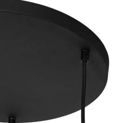 Moderne hanglamp zwart met wit 3-lichts - Cloth