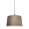 Moderne hanglamp zwart met kap 45 cm taupe - Combi 1