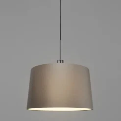 Moderne hanglamp zwart met kap 45 cm taupe - Combi 1