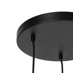 Moderne hanglamp zwart met smoke glas 3-lichts - Stavelot