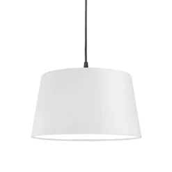 Moderne hanglamp zwart met witte kap 45 cm - Pendel