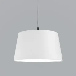 Moderne hanglamp zwart met witte kap 45 cm - Pendel