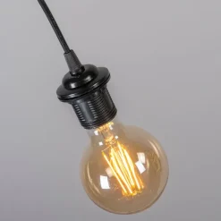 Moderne hanglamp zwart met witte kap 45 cm - Pendel