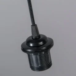 Moderne hanglamp zwart met witte kap 45 cm - Pendel