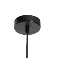 Moderne hanglamp zwart met glas rond - Roslini